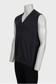 Men's gray wool vest