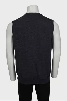 Men's gray wool vest