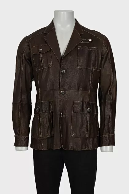 Men's straight button-down jacket