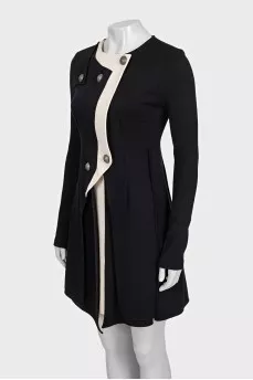 Black and white fitted dress