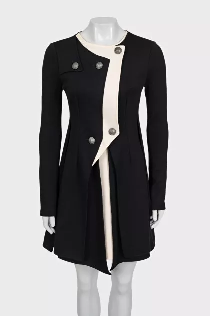 Black and white fitted dress
