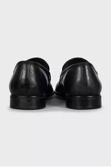 Men's black leather loafers