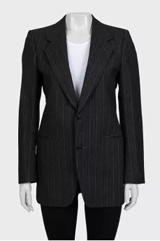 Gray striped button-down jacket