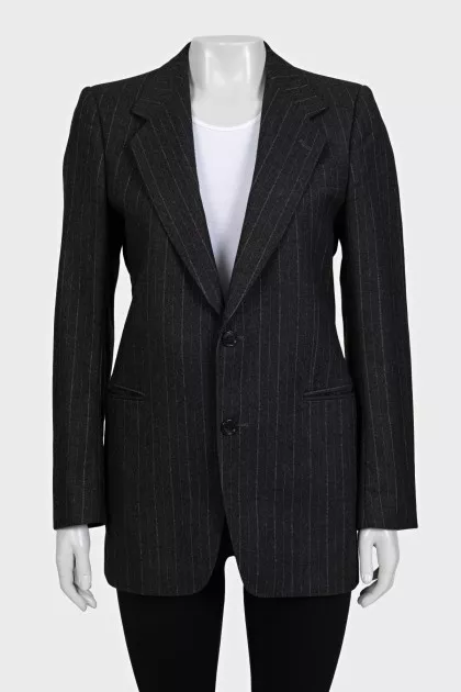 Gray striped button-down jacket