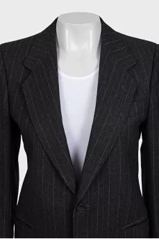 Gray striped button-down jacket