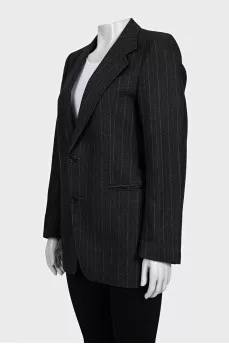 Gray striped button-down jacket