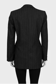 Gray striped button-down jacket