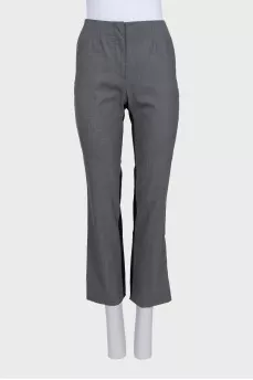 Gray wool trousers with stripes
