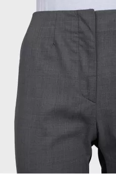 Gray wool trousers with stripes