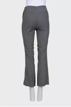 Gray wool trousers with stripes