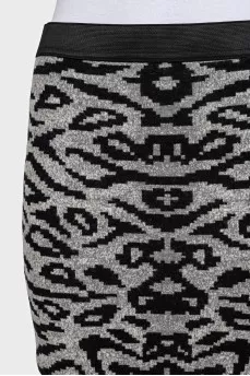 Gray printed pencil skirt