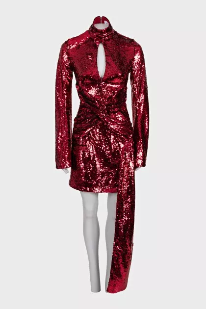 Red dress decorated with sequins