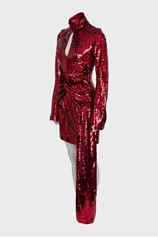 Red dress decorated with sequins