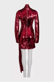 Red dress decorated with sequins