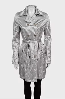 Silver double-breasted coat