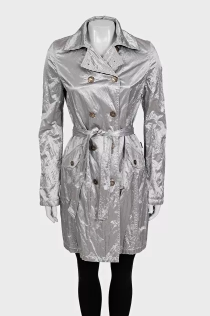 Silver double-breasted coat