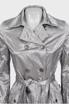 Silver double-breasted coat
