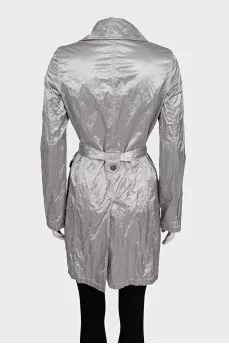Silver double-breasted coat
