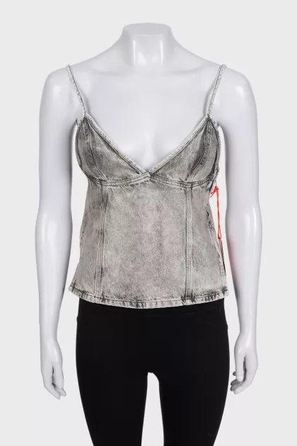 Top with adjustable straps and tag