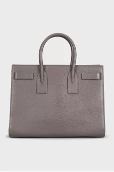 Gray leather tote Sac de Jour