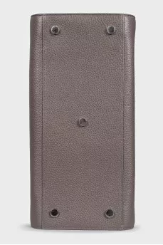 Gray leather tote Sac de Jour