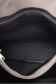 Gray leather tote Sac de Jour