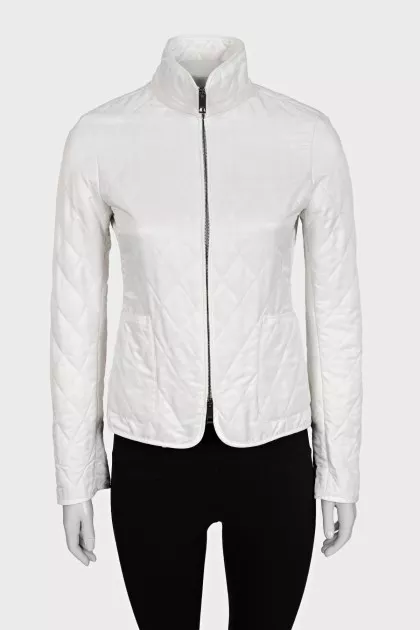White quilted fitted jacket