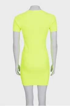 Green ribbed bodycon dress