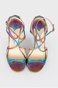 Rainbow sandals with embossing
