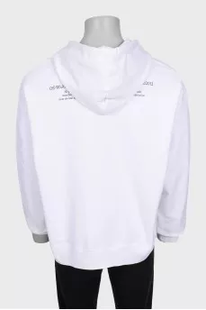 Men's white hoodie with print