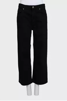 Black straight fit high-waist jeans