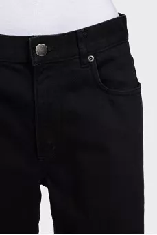 Black straight fit high-waist jeans