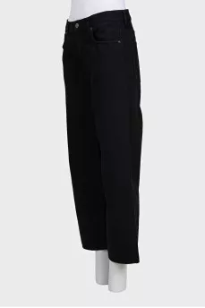 Black straight fit high-waist jeans