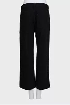 Black straight fit high-waist jeans