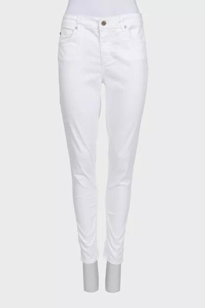 White skinny fit high-waist jeans
