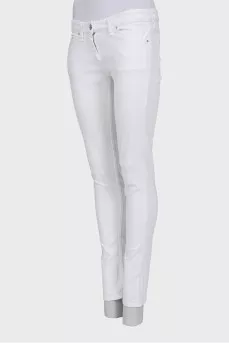 White skinny fit low rise jeans