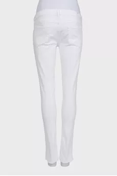 White skinny fit low rise jeans