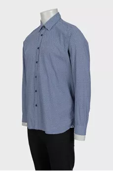 Men's light blue button-down shirt with a small print