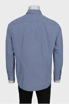 Men's light blue button-down shirt with a small print