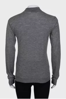 Gray turtleneck with a bow