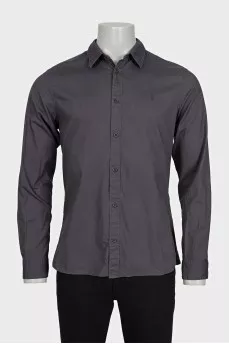 Men's gray shirt with embroidered logo