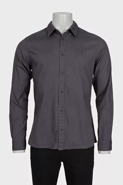Men's gray shirt with embroidered logo