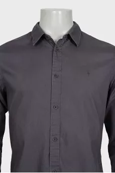 Men's gray shirt with embroidered logo