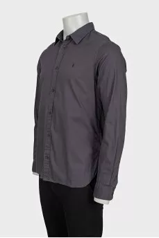Men's gray shirt with embroidered logo
