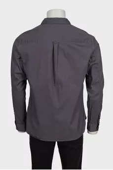 Men's gray shirt with embroidered logo