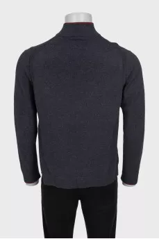 Men's grey zip-up jumper with brand logo