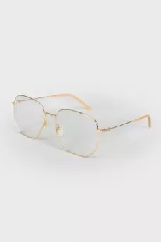 Image glasses with golden frame