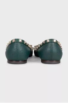 Шкіряні балетки Rockstud із шипами