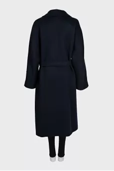 Dark blue coat with a belt