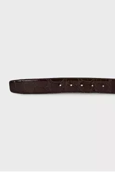 Men's brown crocodile leather belt